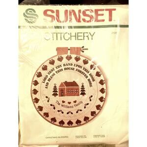 Sunset Stitchery Christmas Blessing Embroidery Kit Fits 12” Hoop #2105 1983 NOS